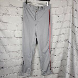 CHAMPRO Standard Womens Medium Open Bottom Baseball‎ Pants Uniform Grey Red